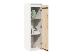 Armario de pared Blanco 30x30x100 cm Madera maciza de pino