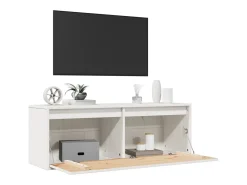 Armario de pared Blanco 100x30x35 cm Madera maciza de pino
