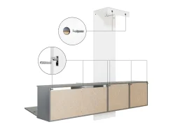 Armario de pared Carlton Set 1, Cuerpo en antracita mate / Panel en roble natural (208 x 193 x 35 cm)