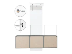 Armario de pared Carlton Set 3, Cuerpo en antracita mate / Panel en hormigón oxidado (157 x 193 x 35 cm)