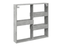 Armario de pared gris hormigón 80x15x80 cm madera de ingeniería