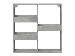 Armario de pared gris hormigón 80x15x80 cm madera de ingeniería