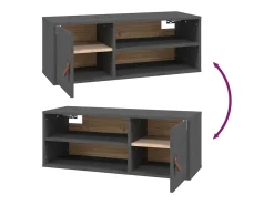 Armario de pared Gris 80x30x30 cm Madera maciza de pino