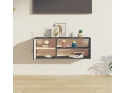 Armario de pared Gris 80x30x30 cm Madera maciza de pino