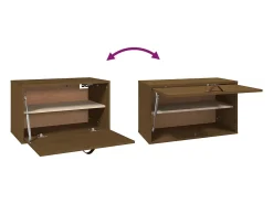 Armario de pared marrón miel 60x30x35 cm Madera maciza de pino