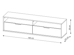 Armario de pared para colgar la televisión Queen 140 de cachemir