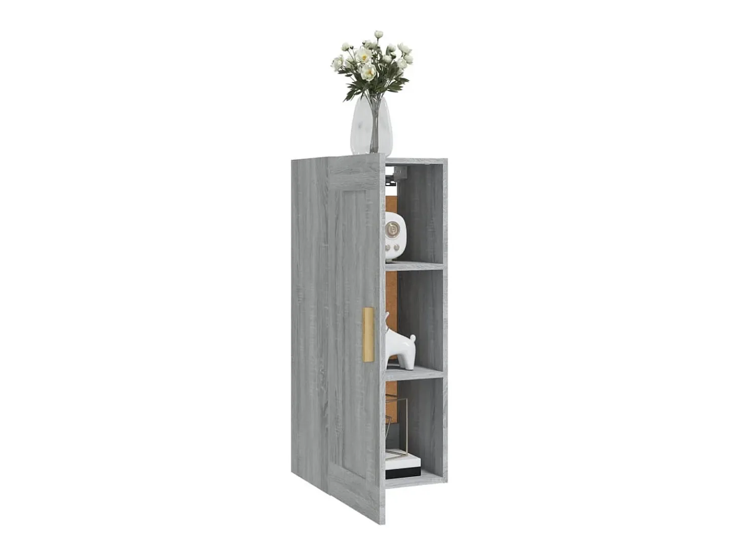 Armario de pared Sonoma gris 35x34x90 cm Madera de ingeniería