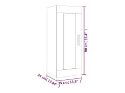 Armario de pared Sonoma gris 35x34x90 cm Madera de ingeniería