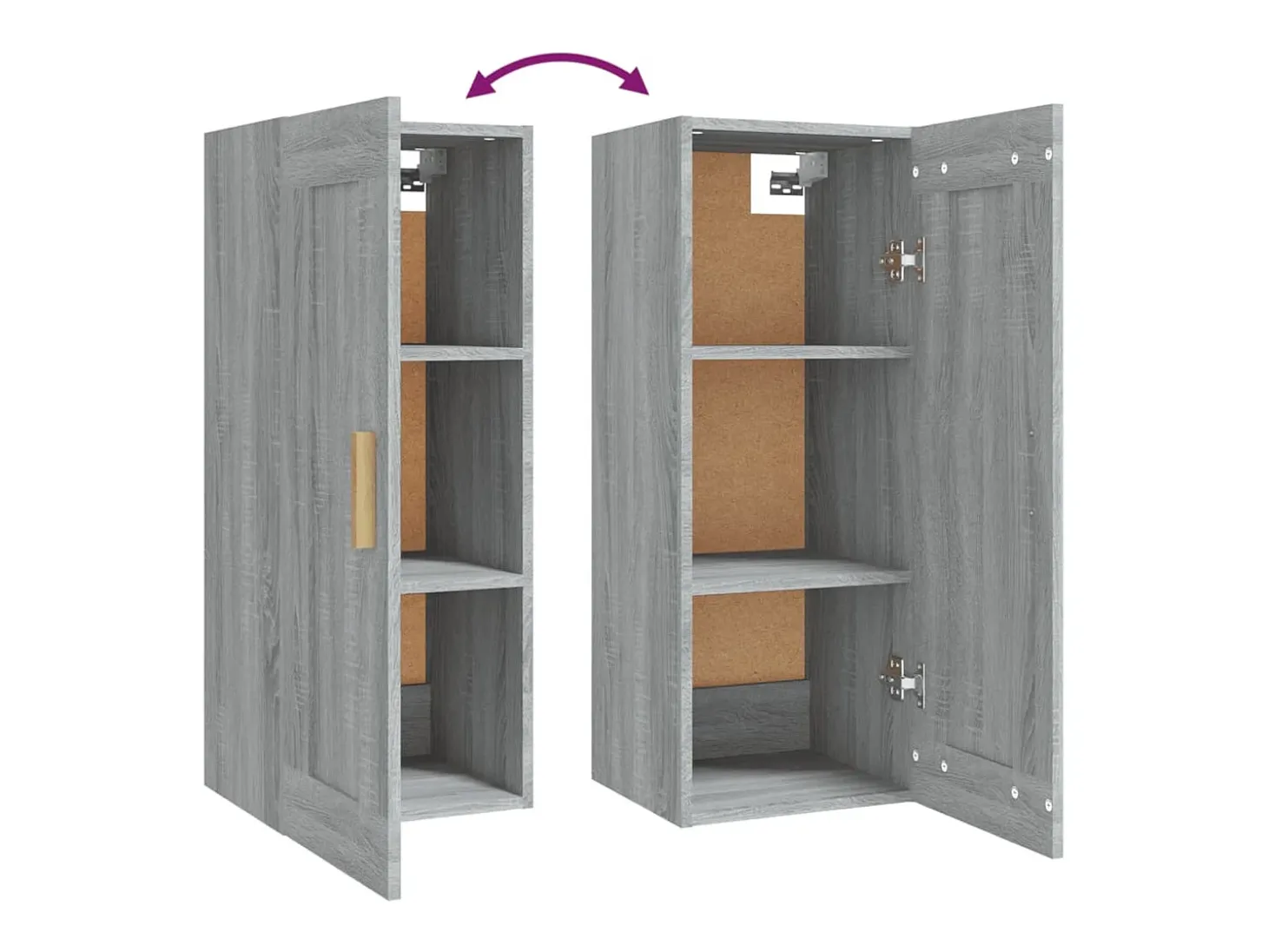 Armario de pared Sonoma gris 35x34x90 cm Madera de ingeniería