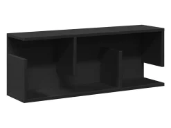Armario de pared 80x20x30 cm madera de ingeniería negra