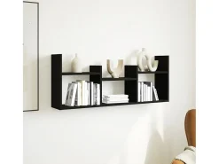 Armario de pared 100x18x40 cm madera de ingeniería negra