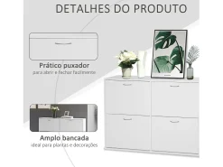 Armario de zapatos blanco 120x24x81 cm HOMCOM