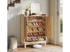 Armario de zapatos con puertas, armario de almacenamiento para zapatos de entrada para 20 pares, organizador de zapatos estilo casero