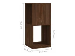 Armario giratorio aglomerado roble marrón 34,5x34,5x75,5 cm