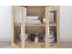 Armario libros madera contrachapada color roble 82,5x30,5x80 cm