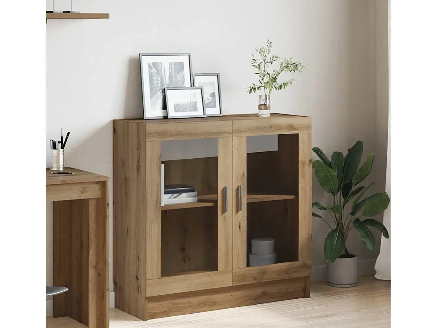 Armario libros madera ingeniería roble artisan 82,5x30,5x80 cm