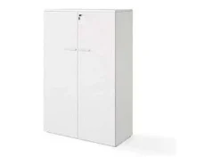 Armario mediano con puertas para oficina o estudio blanco. 141 cm(alto)93 cm(ancho)42.5 cm