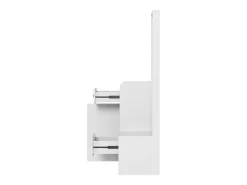 Armario moderno - 105 x 38 x 180 cm - con espejo + ganchos ajustables + 1 puerta + 2 cajones + banco - aglomerado - blanco
