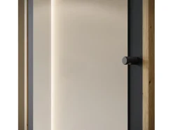 Armario moderno 90 cm armario de entrada con espejo estantes y barra mate artisan grafito negro