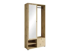 Armario moderno 90 cm armario de entrada con espejo estantes y barra mate artisan