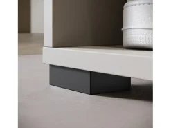 Armario moderno 90 cm armario de entrada con espejo estantes y barra mate beige cachemira