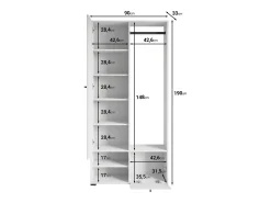 Armario moderno 90 cm armario de entrada con espejo estantes y barra mate beige cachemira