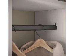 Armario moderno 90 cm armario de entrada con espejo estantes y barra mate beige cachemira