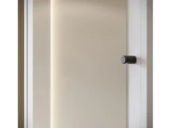 Armario moderno 90 cm armario de entrada con espejo estantes y barra mate blanco