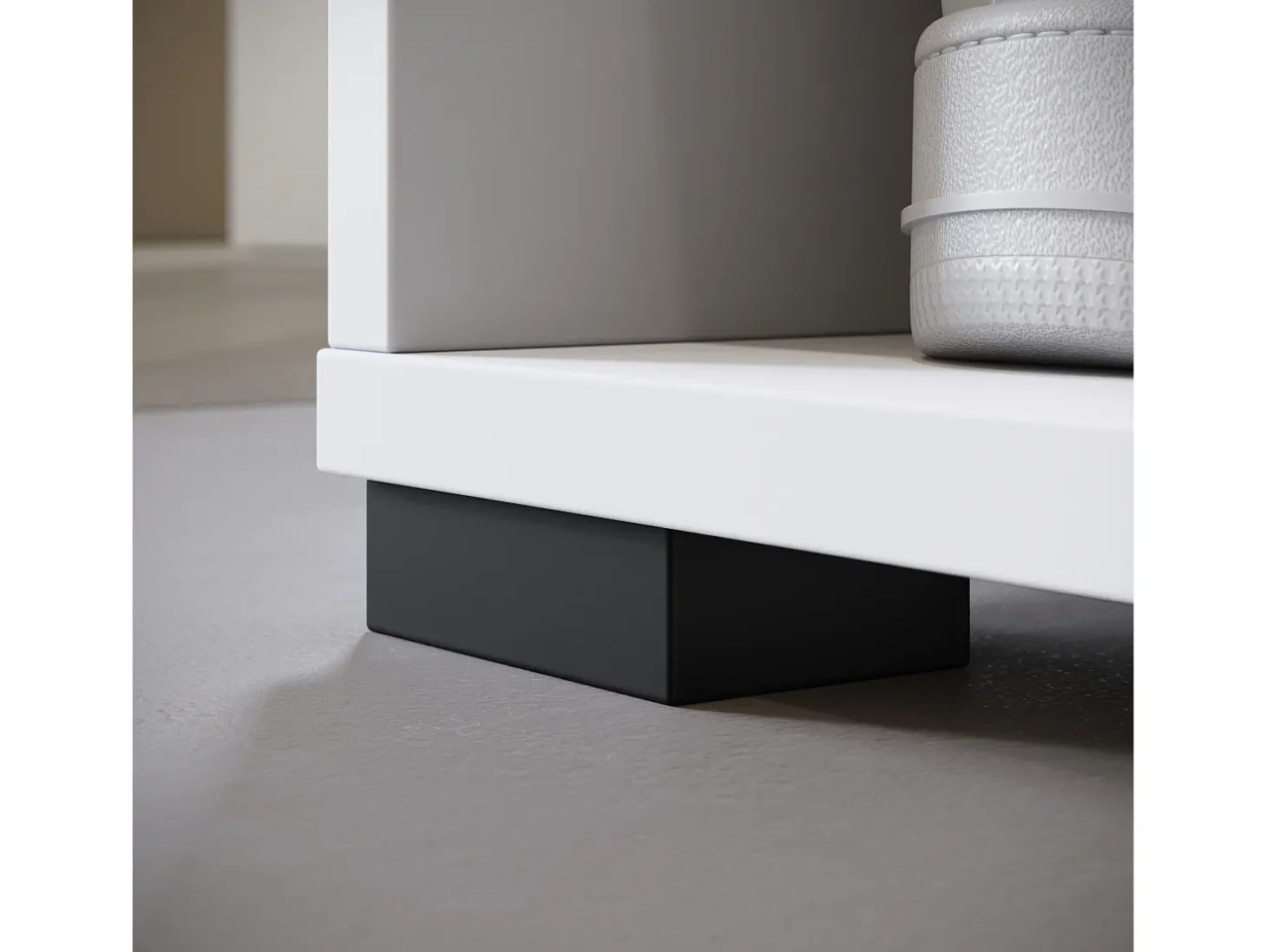 Armario moderno 90 cm armario de entrada con espejo estantes y barra mate blanco