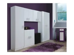 Armario multiusos Milan en acabado blanco de 2 puertas y 3 estantes 58.5 cm(ancho) 180 cm(