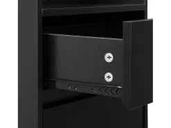 Armario negro con 3 cajones, 1 puerta, 4 ganchos y panel perforado, 100 x 35 x 180 cm