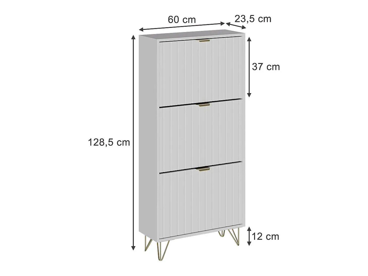 Armario para zapatos blanco 60x23.5x128.5 helge