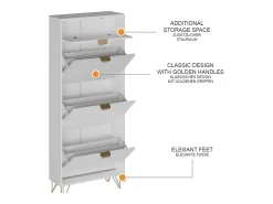 Armario para zapatos blanco 60x23.5x145 helge