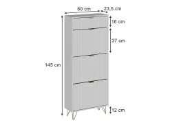Armario para zapatos blanco 60x23.5x145 helge