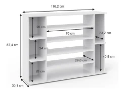 Armario para zapatos blanco 116.2x30.1x87.4 levin
