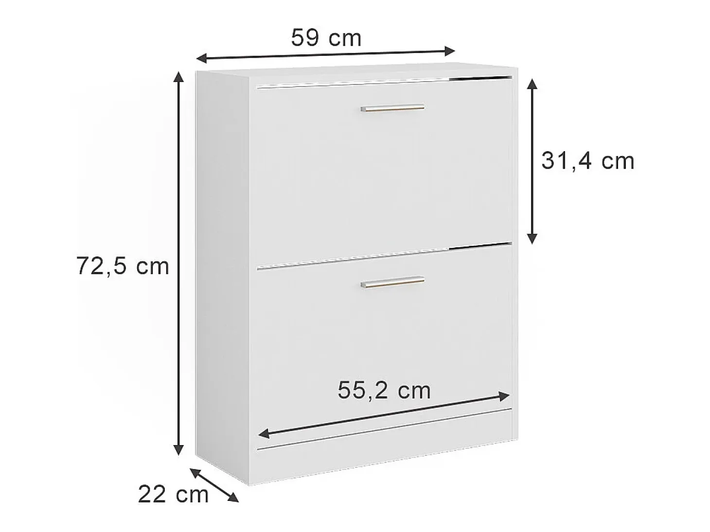 Armario para zapatos blanco 59x22x72.5 gizmo