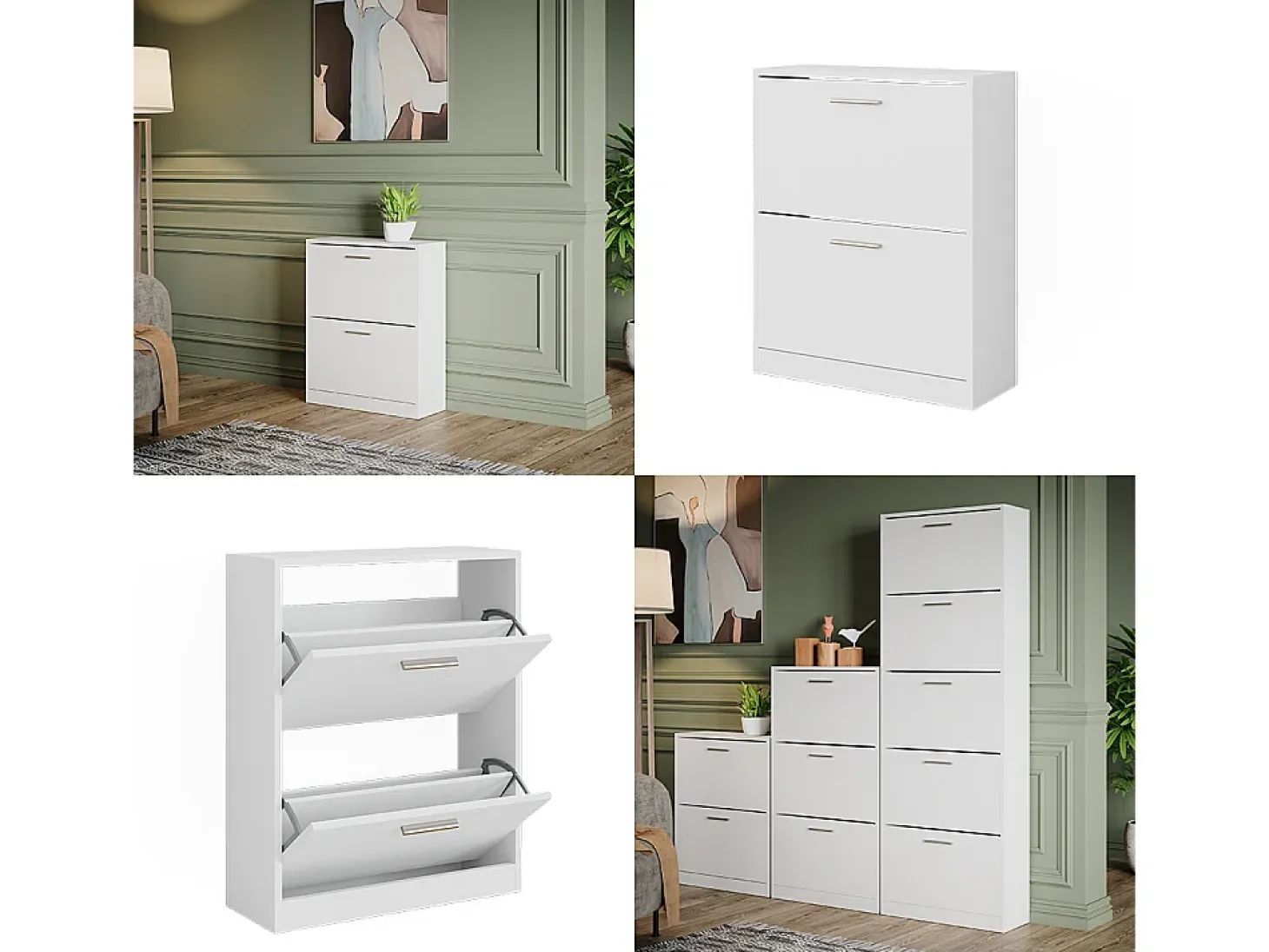 Armario para zapatos blanco 59x22x72.5 gizmo