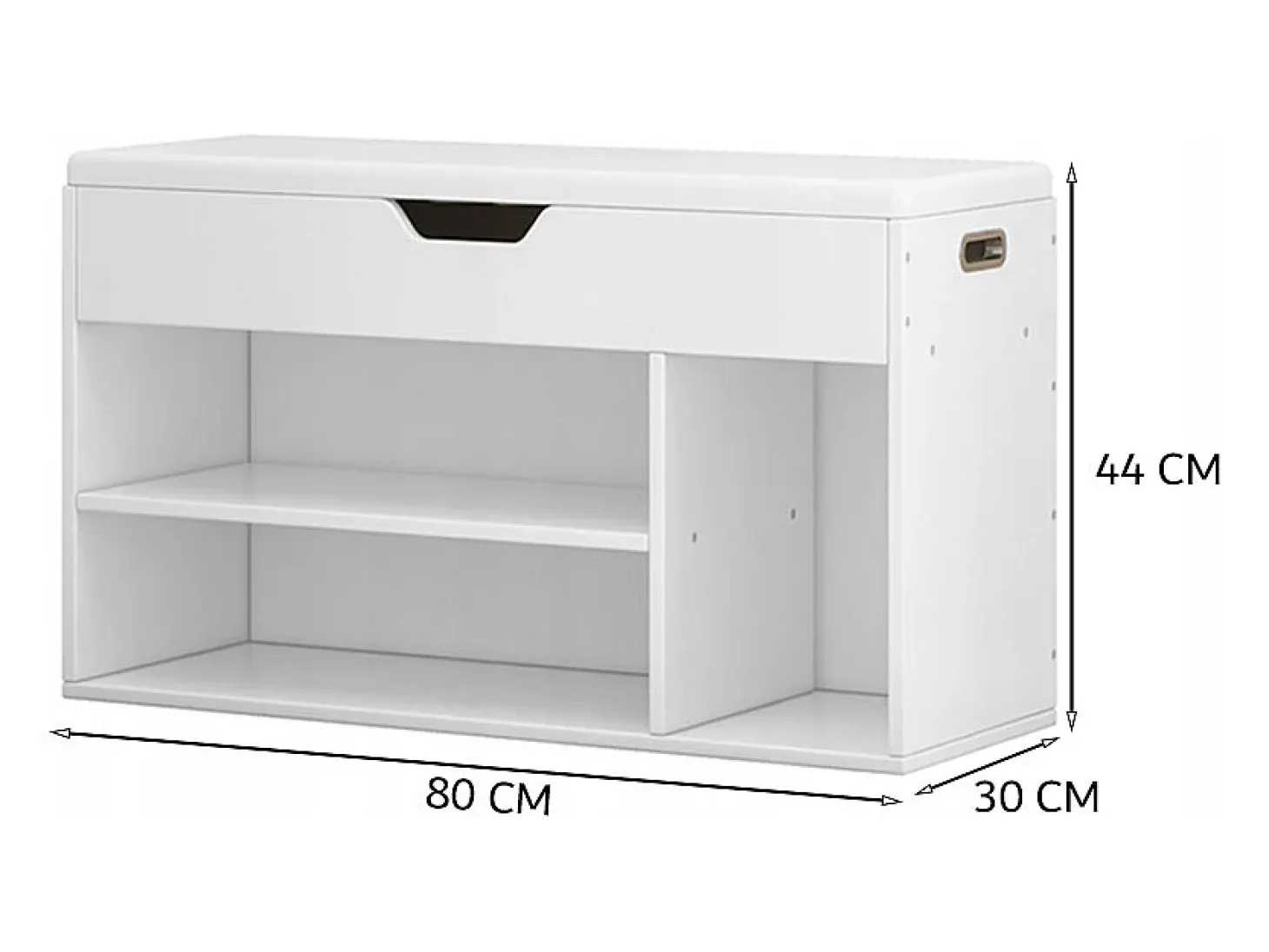 ARMARIO PARA ZAPATOS CON ASIENTO DE MADERA, 3 ESTANTES, APERTURA, BLANCO, 80 CM