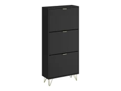 Armario para zapatos negro 60x23.5x128.5 helge