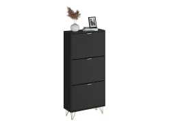 Armario para zapatos negro 60x23.5x128.5 helge
