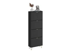 Armario para zapatos negro 60x23.5x166.7 helge