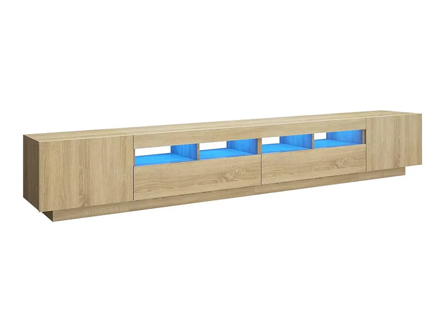 Armario TV con luces LED color roble Sonoma 260x35x40 cm ES34011