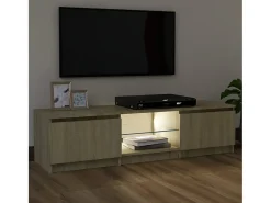 Armario TV con luces LED roble Sonoma 120x30x35,5 cm