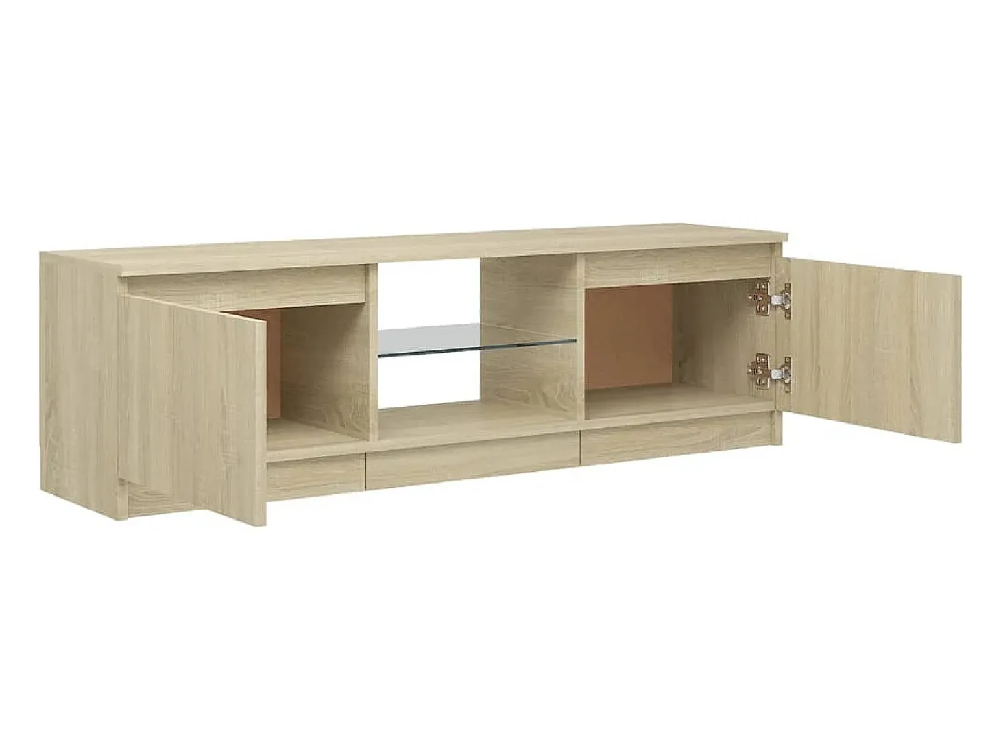 Armario TV con luces LED roble Sonoma 120x30x35,5 cm