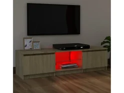 Armario TV con luces LED roble Sonoma 120x30x35,5 cm