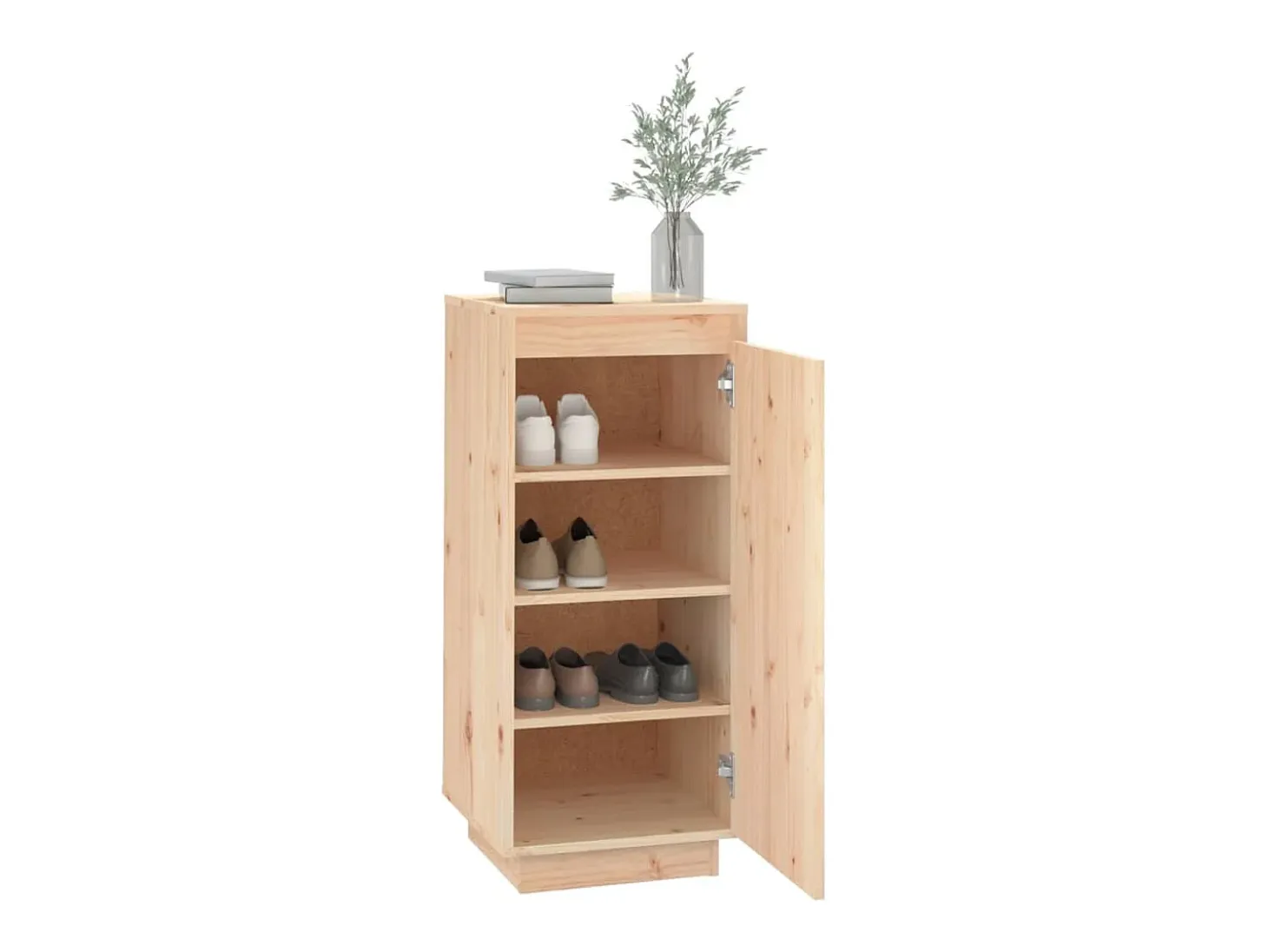 Armario zapatero de madera maciza de pino 35x35x80 cm ES641011
