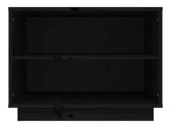 Armario zapatero de madera maciza de pino negro 60x34x45 cm ES563648