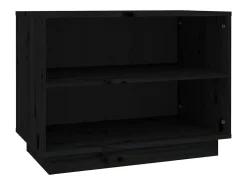 Armario zapatero de madera maciza de pino negro 60x34x45 cm ES563648