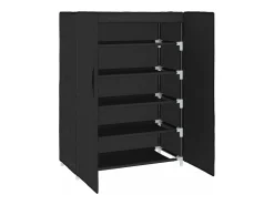 Armario zapatero de tela negro 60x28x90 cm ES100364