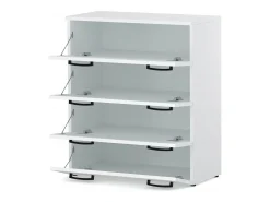 Armario zapatero en blanco 71x82,9x35 cm – mueble de almacenamiento con 4 estantes